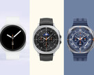 Samsungs tre kommande Galaxy Watch-versioner avbildade sida vid sida. (Bildkälla: via Evan Blass - redigerad)