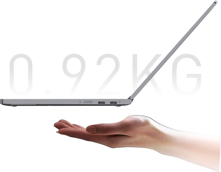 MiniBook X levereras endast med två USB-C-portar och ett 3,5 mm ljuduttag för I/O (Bildkälla: Chuwi)