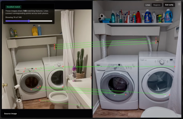 Demonstration av Raven AI. Verktyget matchar interiörbilder med bostadsannonser på nätet.