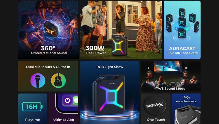 Högtalaren ger upp till 300 watt i toppeffekt