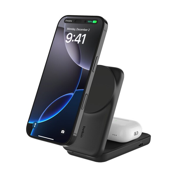 Belkin UltraCharge vikbar 2-i-1 magnetisk laddare i svart. (Bildkälla: Belkin)