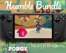 Alla spel i Serenity Forge-kollektionen kan köpas för en minimibetalning på $12. På bilden: Steam Deck kör Smile For Me. (Bildkälla: Humble Bundle och Steam - redigerad)