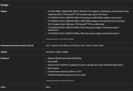 Lenovo ThinkPad P14s Gen 6 AMD-specifikationer (bildkälla: Lenovo)