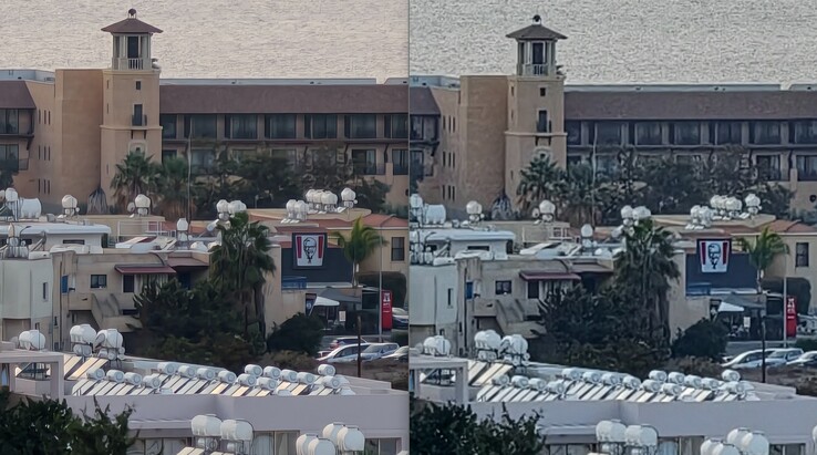 Vänster: Vivo X300 Pro 85 mm 200 MP förstoring. Till höger: Vivo X300 Pro 85 mm 12 MP förstoring.