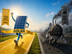 I maj 2026 stod solenergi för 12,8 % av elproduktionen i USA, jämfört med 12,2 % för kol.