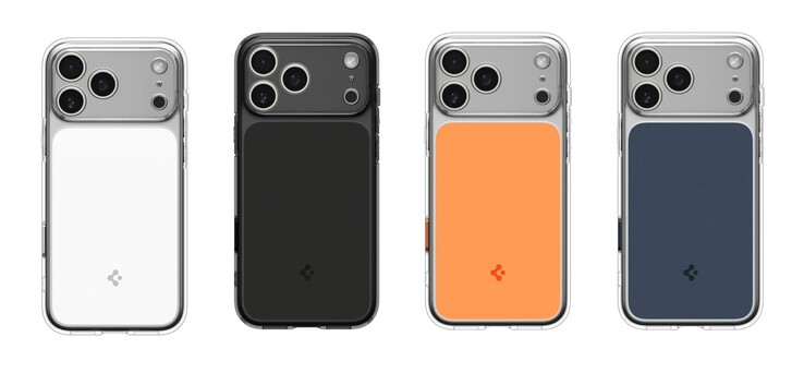 Ultra Hybrid T finns i tre färgalternativ som matchar iPhone 17 Pro (Max), plus en extra svart variant. (Bildkälla: Spigen, redigerad)