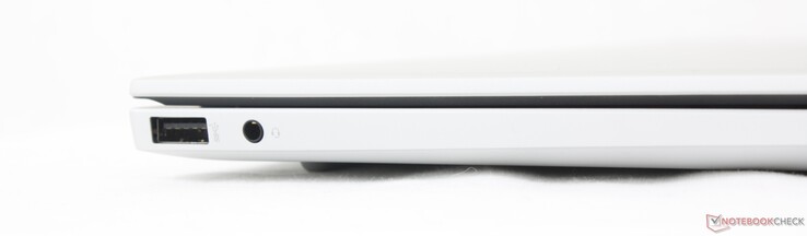 Vänster: USB-A (5 Gbps), 3,5 mm headset