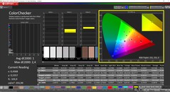 CalMAN ColorChecker (profil: P3, målfärgrymd: P3)