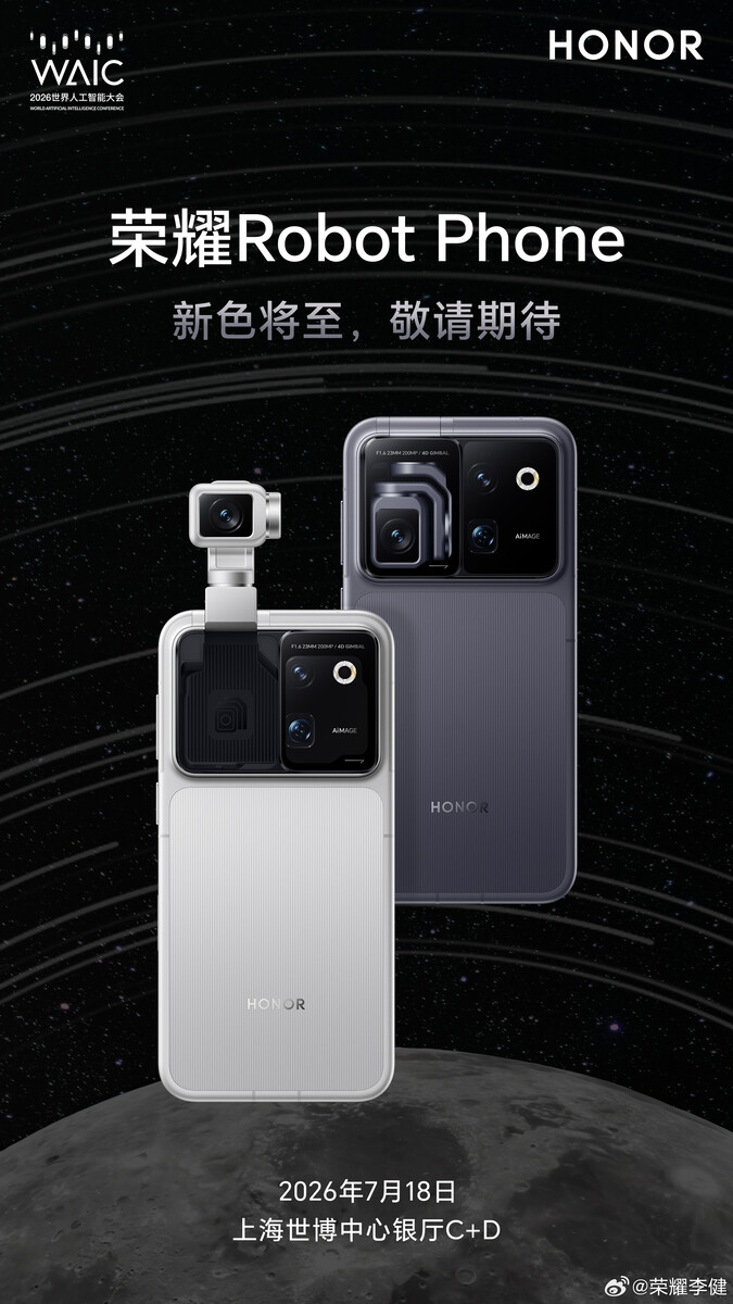 Honor Robot Phone kommer att lanseras i Kina den 18 juli 2026.