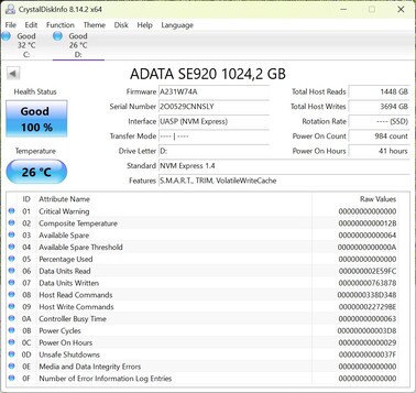 Prestandakontroll med ADATA SE920 via USB-C