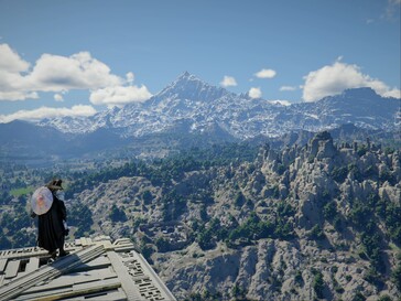 Vidsträckt landskap efter kvalitetsuppdatering av avlägsna landskap