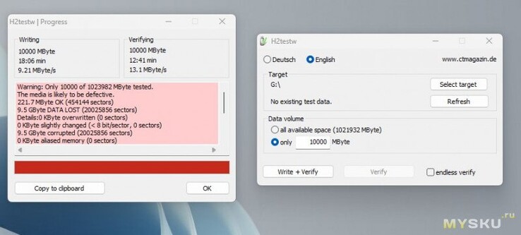Testverktygets utdata (Bildkälla: Murometz - MySKU)
