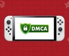Nintendo Switch OLED visar DMCA-logotyp