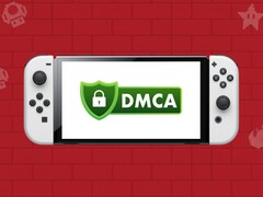 Nintendo Switch OLED visar DMCA-logotyp