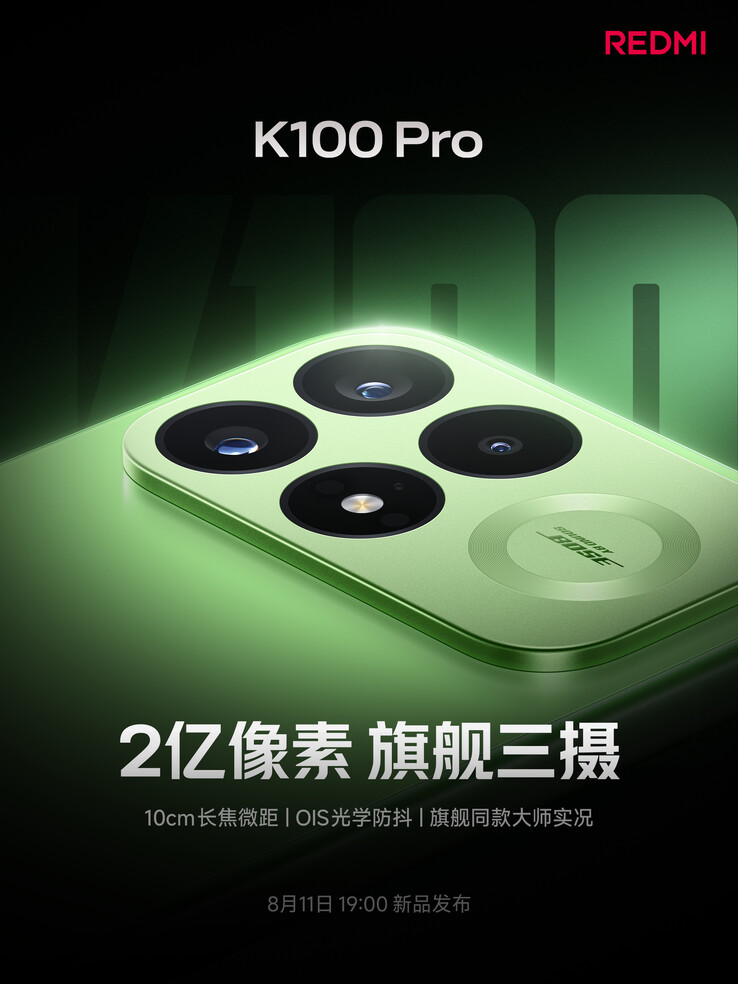 Redmi K100 Pro har en huvudkamera på 200 MP med OIS.