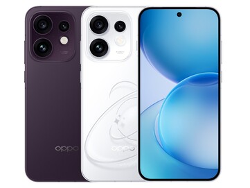 Oppo Reno 16 i färgerna Purple och Pop White.