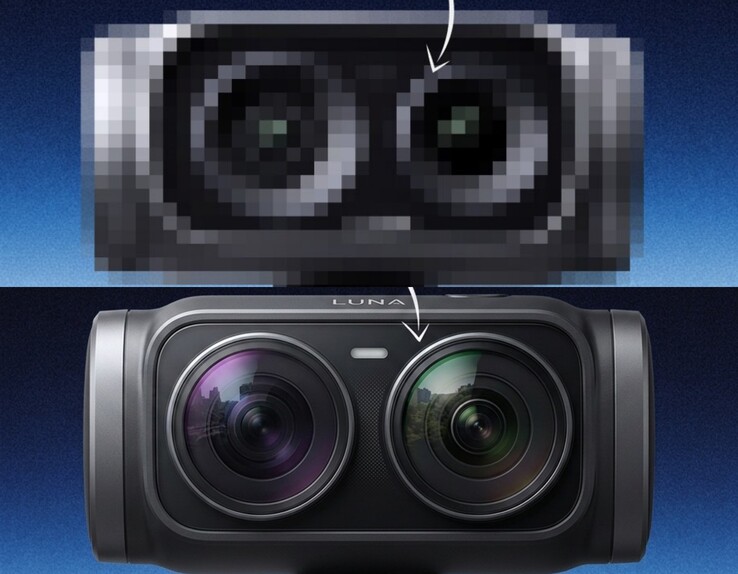 Geminis tolkning av den läckta designen av Insta360 Luna Ultra. 