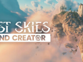 Reklambanner för Lost Skies: Island Creator, som visar flytande himmelska öar och forntida ruiner som svävar ovanför molnen (Bildkälla: Bossa Studios via Steam)
