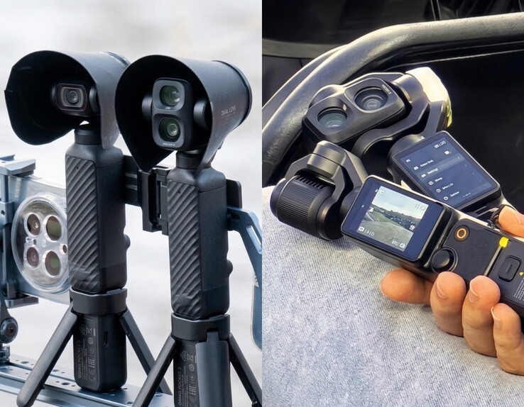 Vår senaste titt på DJI Osmo Pocket 4 Pro (höger). AI-förbättrad.