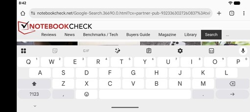 Gboard i liggande läge