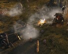 En bild som visar flera mechs i Iron Harvest, som för närvarande säljs på Steam.