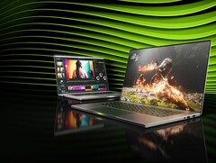 Reklambild på bärbara datorer med GPU:er i RTX 50-serien. (Bildkälla: Nvidia)