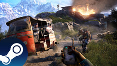 En skärmdump från Ubisofts öppna värld FPS Far Cry 4 som visar upp gameplay och strid i spelet. (Bildkälla: Steam - Redigerad)