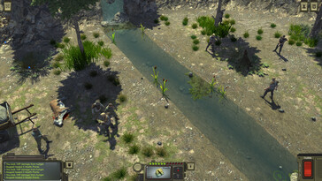 En bild som visar en strid i Atom RPG: ett postapokalyptiskt indiespel.