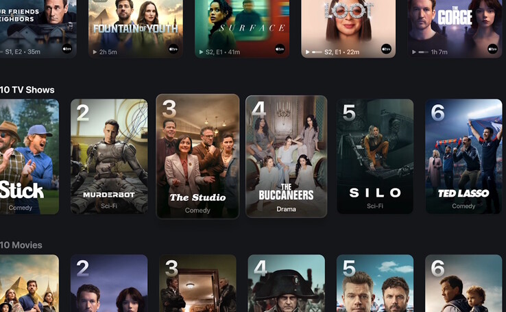 Apple tvOS 26 presenterar program och filmer med ny affischkonst. (Bildkälla: Apple)