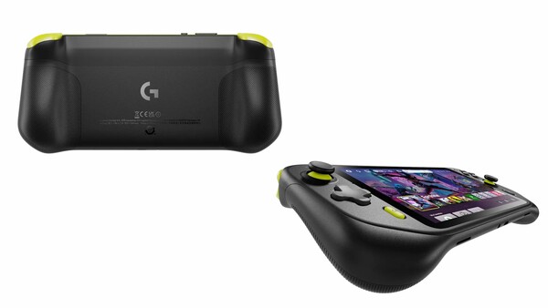 Den svarta Logitech G Cloud har neongula avtryckare och axelknappar. (Bildkälla: Logitech)