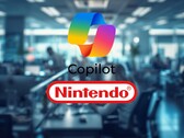 Kontor med Microsoft Copilot- och Nintendo-logotyper