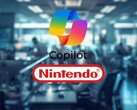 Kontor med Microsoft Copilot- och Nintendo-logotyper