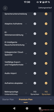 Skillnaderna mellan Standard- och Premium-versionerna.