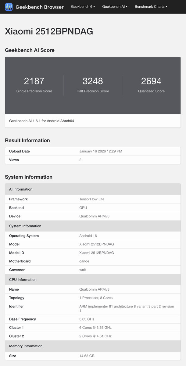 (Bildkälla: Geekbench)