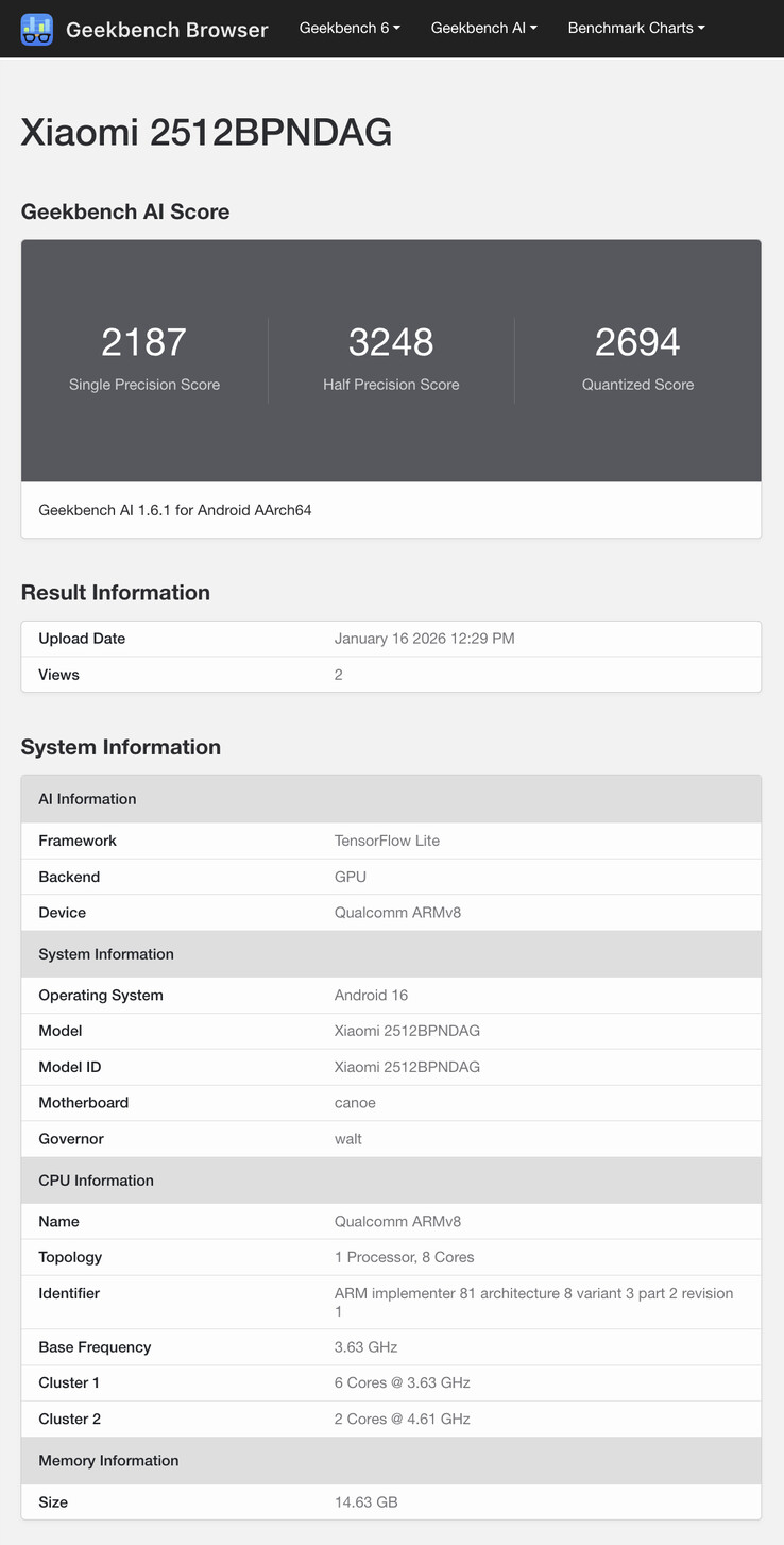 (Bildkälla: Geekbench)