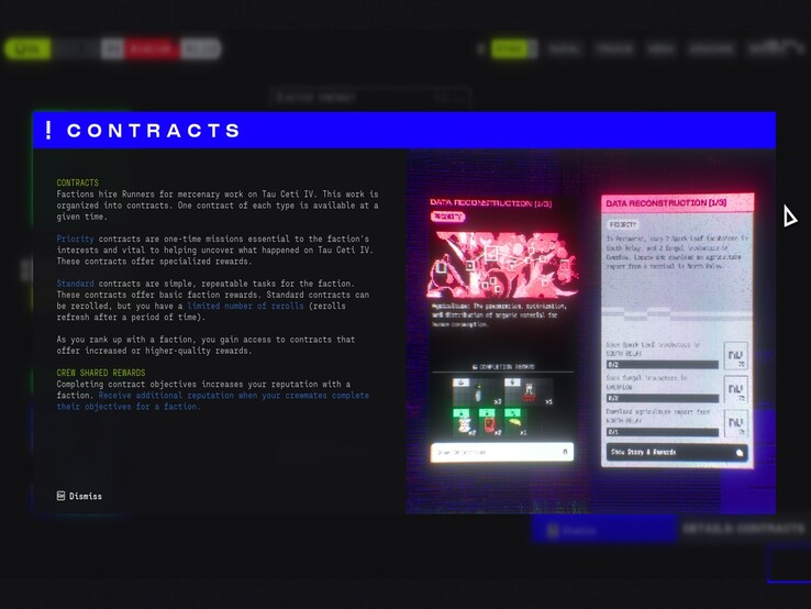 Marathons kontraktsskärm beskriver uppdelningen mellan prioriterade och standardjobb, och belyser fraktionsbelöningar, omrullningar och besättningsdelade ryktesvinster.