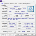CPU-Z systeminformation: CPU