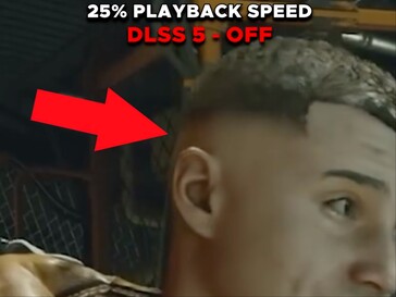 Samma Starfield-karaktär med hårtextur i originalfilmen från DLSS.