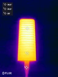 Värmeutveckling under stresstestet (ovansidan)