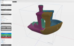 3D slicer gratis 3D-utskriftsverktyg för små skrivare med en Benchy på displayen