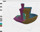 3D slicer gratis 3D-utskriftsverktyg för små skrivare med en Benchy på displayen