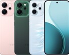 Oppo Reno14 F levereras med glänsande rosa, lysande grön och opalgrön färgalternativ (Bildkälla: Oppo)