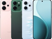 Oppo Reno14 F levereras med glänsande rosa, lysande grön och opalgrön färgalternativ (Bildkälla: Oppo)