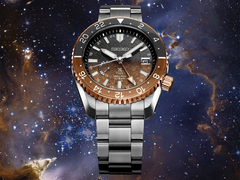 Den nya Seiko Prospex SNR058, fotograferad mot en stjärnklar bakgrund. (Bildkälla: @plus9time på Instagram)