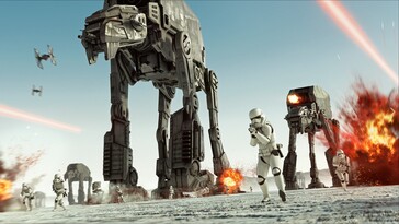 Stormtroopers och walkers i Star Wars Battlefront 2: Celebration Edition (Bildkälla: Steam)