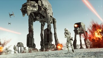 Stormtroopers och walkers i Star Wars Battlefront 2: Celebration Edition (Bildkälla: Steam)