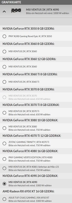 GPU-alternativ (källa: Schenker)