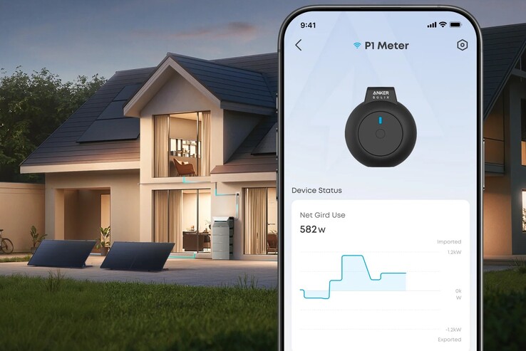 Med Anker Solix P1 Meter kan du följa din energiförbrukning i varumärkets app (bilden). (Bildkälla: Anker)