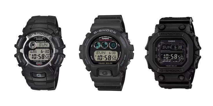 Från vänster till höger: klockorna Casio G-Shock GW2310U-1, GW6900U-1 och GX56UBB-1