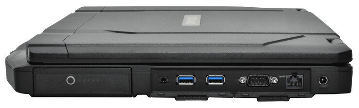 Batteri, 3,5 mm headset, 2 x USB-A 3.1 Gen 2, RS-232, RJ45 LAN